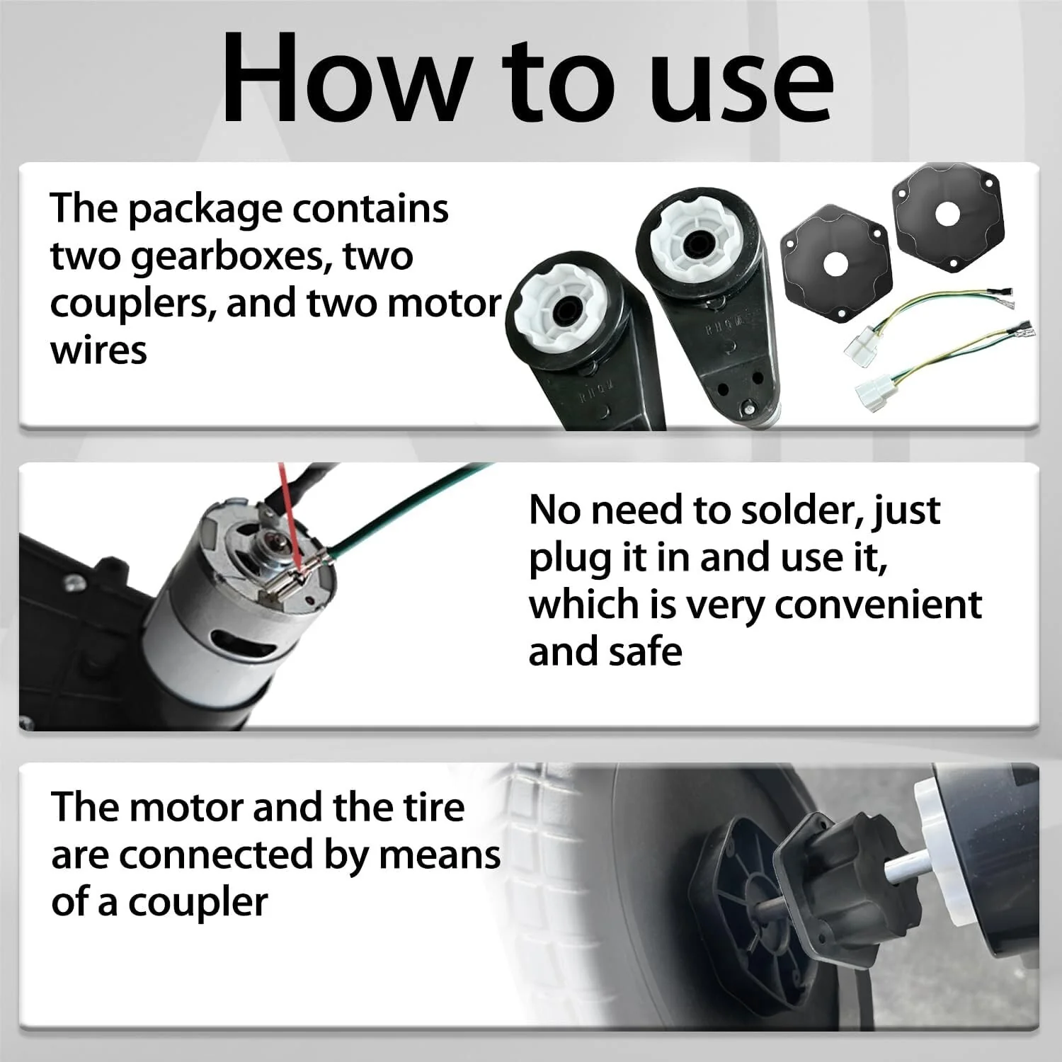 1 or 2 PCS 24V RS555 35000RPM Gear Motor Kit for Electric Car Power Wheels Upgrade - Image 11