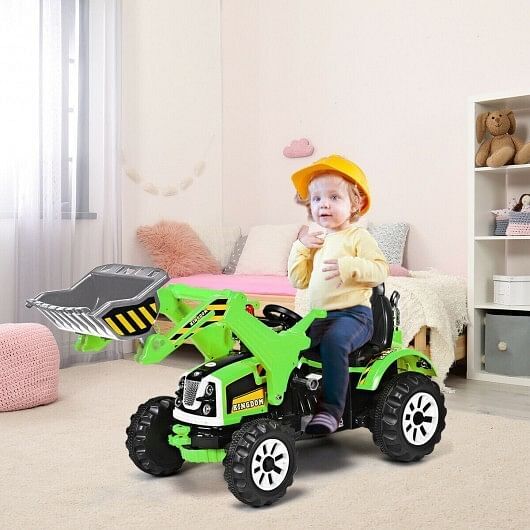 12V Battery-Powered Green Kids Ride-On Dumper Truck - Image 3