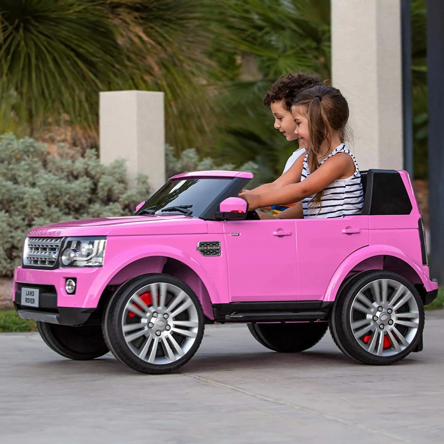 12V 2-Seater Authorized Land Rover Children's Girls Ride On SUV Vehicle Lights, Remote Control - Pink - Image 7
