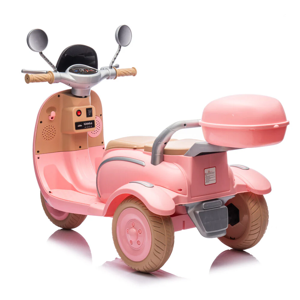 12V 2-Seater Electric Ride-On Motorcycle with LED Headlight for Kids Ages 3-6 - Image 11