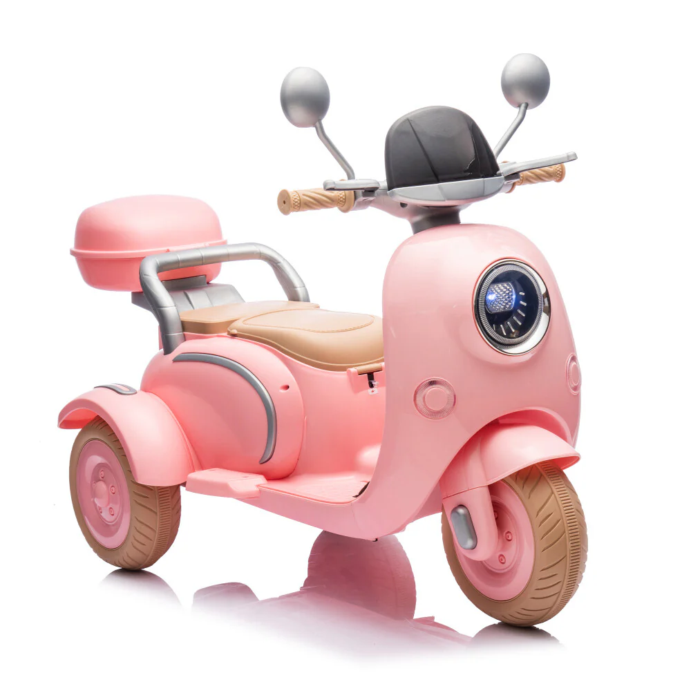 12V 2-Seater Electric Ride-On Motorcycle with LED Headlight for Kids Ages 3-6 - Image 2