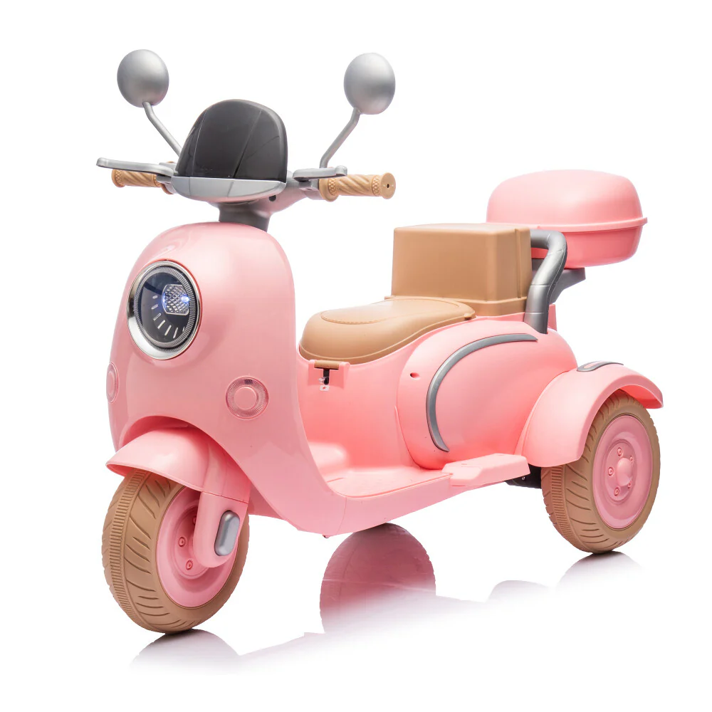 12V 2-Seater Electric Ride-On Motorcycle with LED Headlight for Kids Ages 3-6 - Image 5