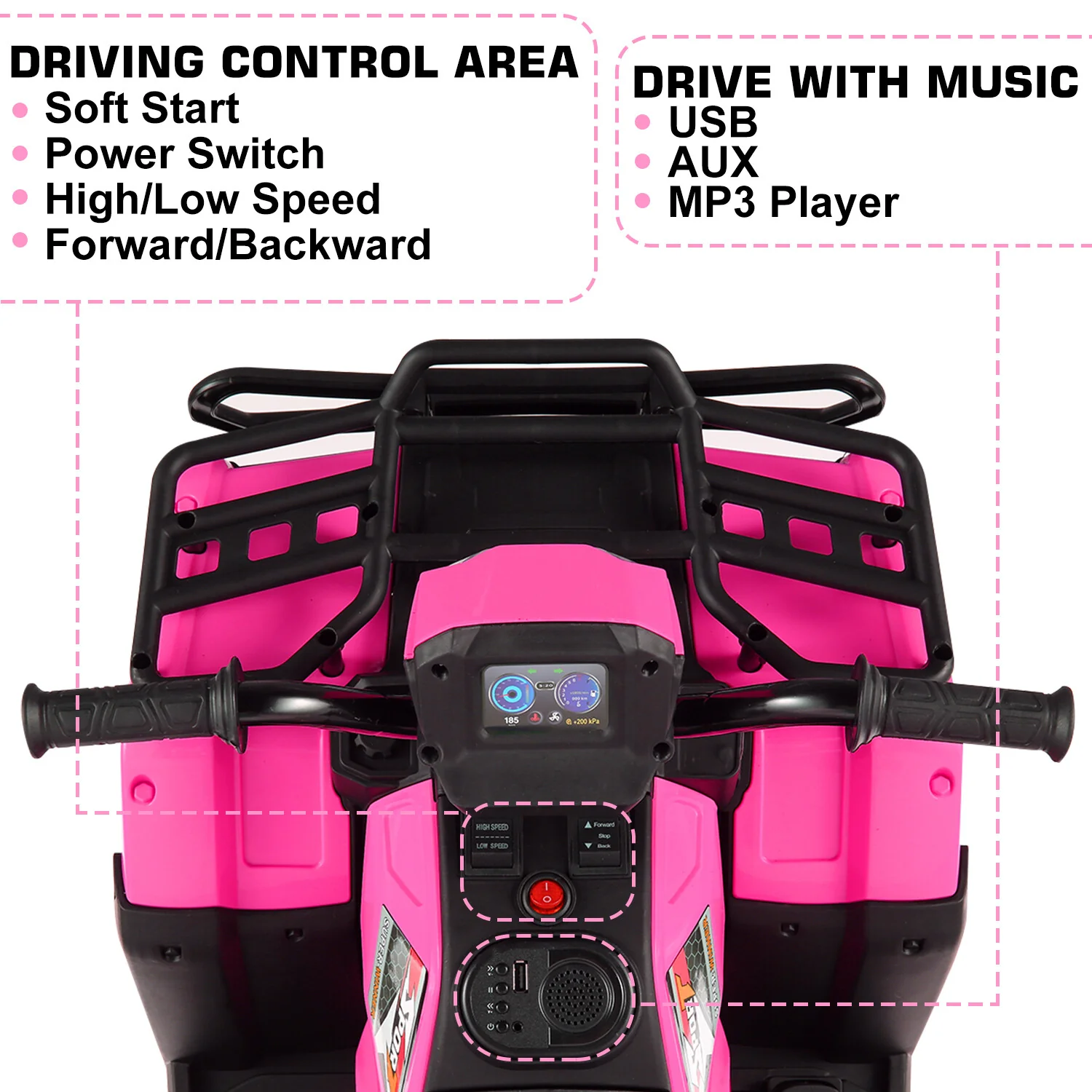 12V/24V Electric Ride-On Four Wheeler Toy Car Jeep Truck ATV for Kids - Image 23