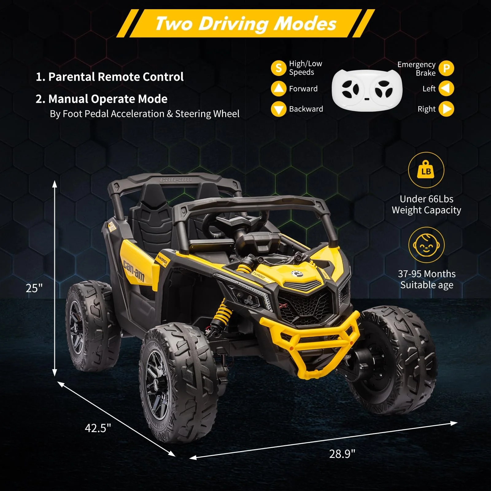 12V 7AH Electric Kids 4WD Off-Road Ride-On UTV Car with Remote Control for Boys and Girls - Image 19