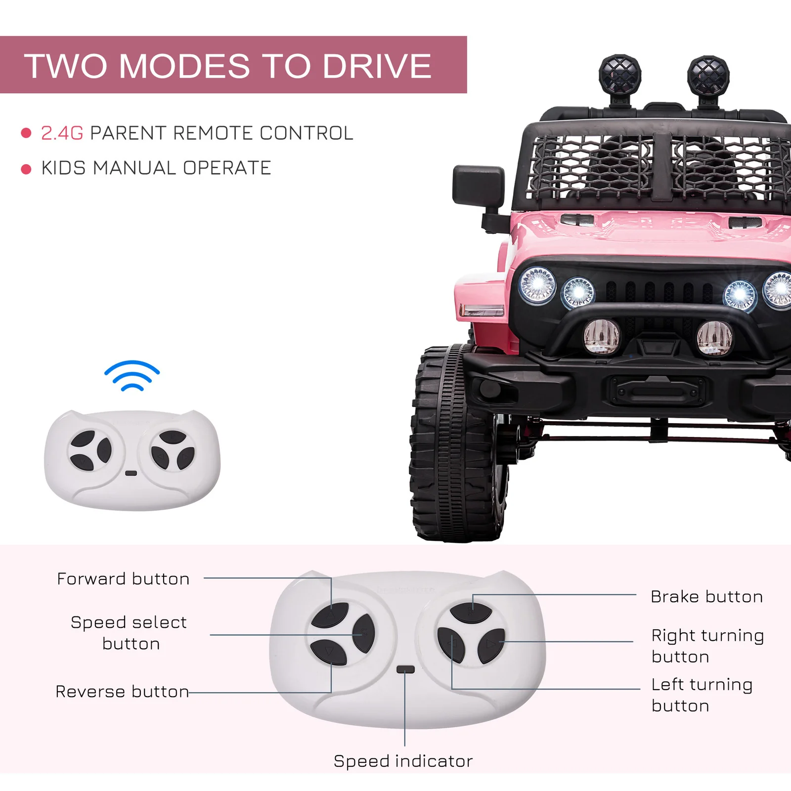 12V Battery Electric Kids Ride-On Off-Road Truck Toy with Manual and Parent Remote Control - Image 7
