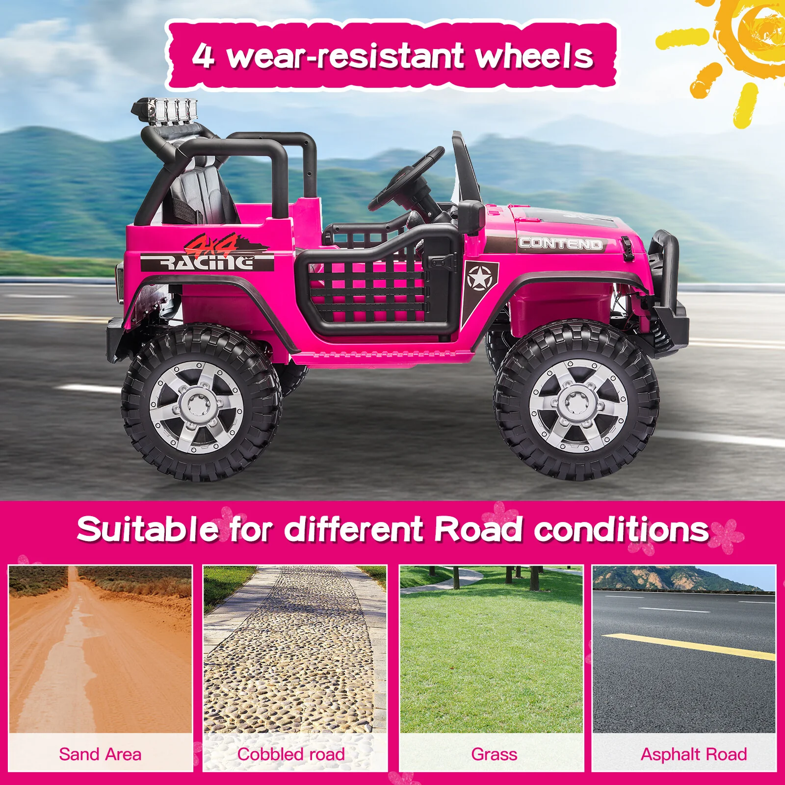 12V Electric Kids Ride-On Jeep Toy Car with USB, Bluetooth, and Remote Control - Image 11