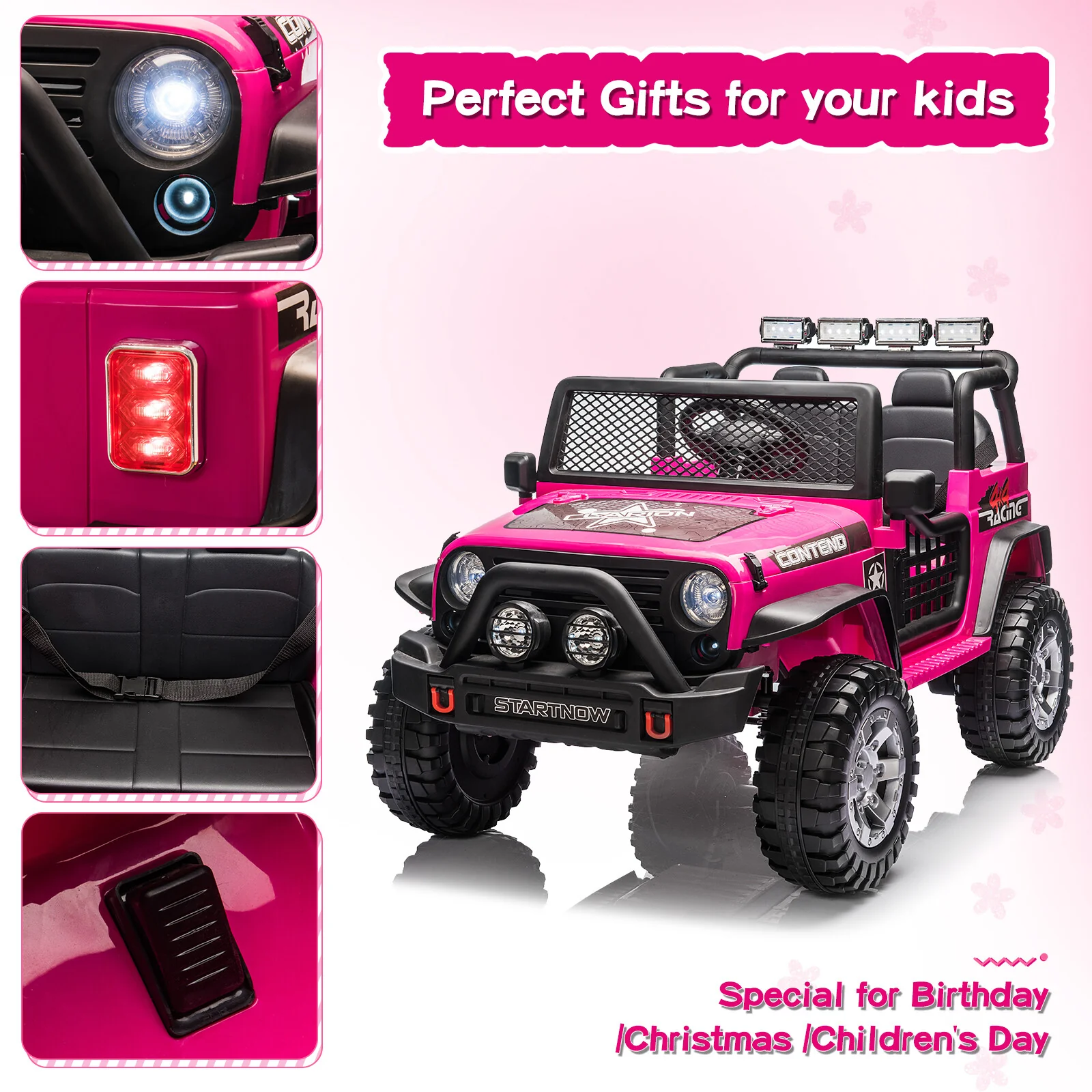 12V Electric Kids Ride-On Jeep Toy Car with USB, Bluetooth, and Remote Control - Image 8