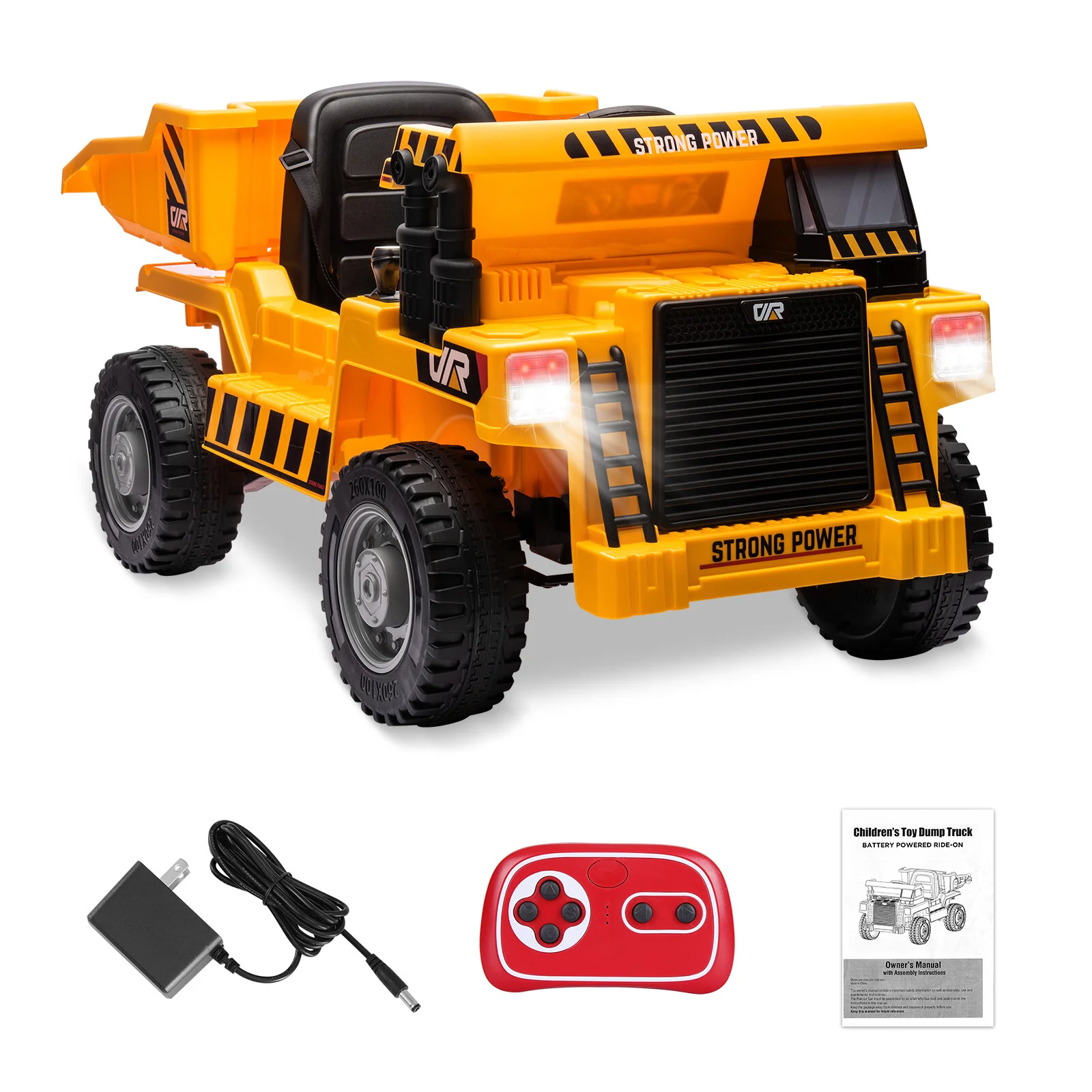 12V Battery-Powered Kids Ride-On RC Dump Truck Construction Tractor with Electric Bucket - Image 13