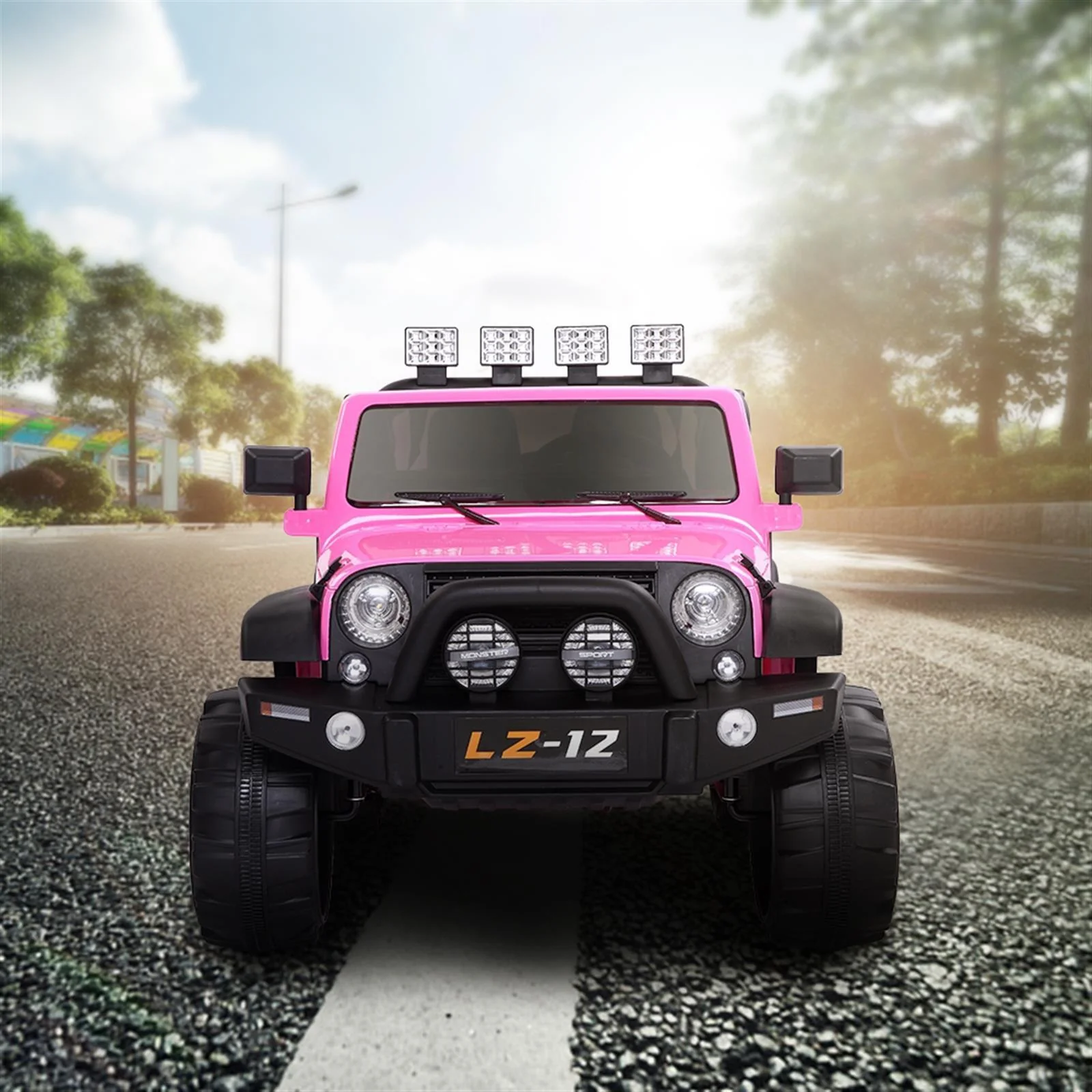 12V Battery-Powered Kids Ride-On Car with Music, Lights, and Remote Control - Pink - Image 8