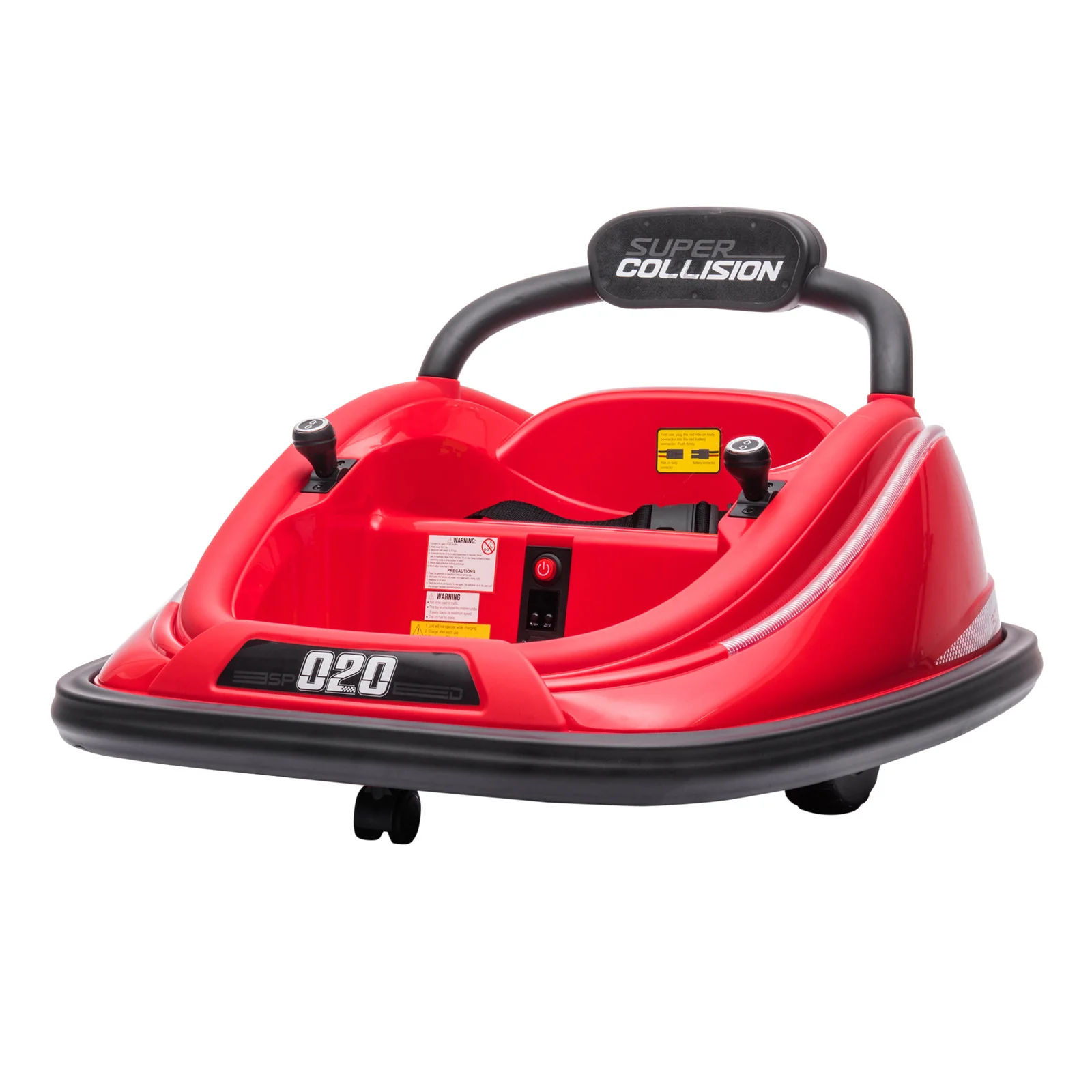 12V Red Kids Ride-On Bumper Car Toy with Parent Remote Control - Image 4