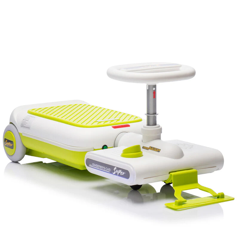 12V Kids Cleaning Go-Kart with Extendable Mop, 35W Motor, Adjustable Speed 1.86-2.49 MPH, Ages 3-6, Green - Image 14