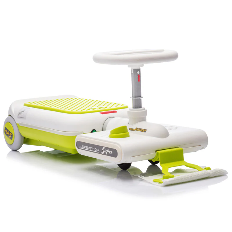 12V Kids Cleaning Go-Kart with Extendable Mop, 35W Motor, Adjustable Speed 1.86-2.49 MPH, Ages 3-6, Green - Image 16