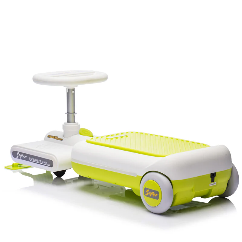 12V Kids Cleaning Go-Kart with Extendable Mop, 35W Motor, Adjustable Speed 1.86-2.49 MPH, Ages 3-6, Green - Image 8