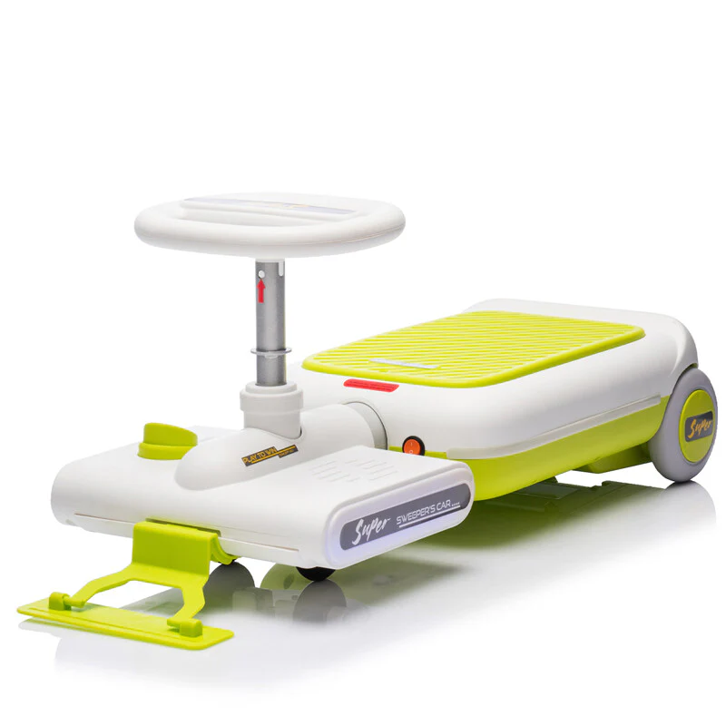 12V Kids Cleaning Go-Kart with Extendable Mop, 35W Motor, Adjustable Speed 1.86-2.49 MPH, Ages 3-6, Green - Image 9