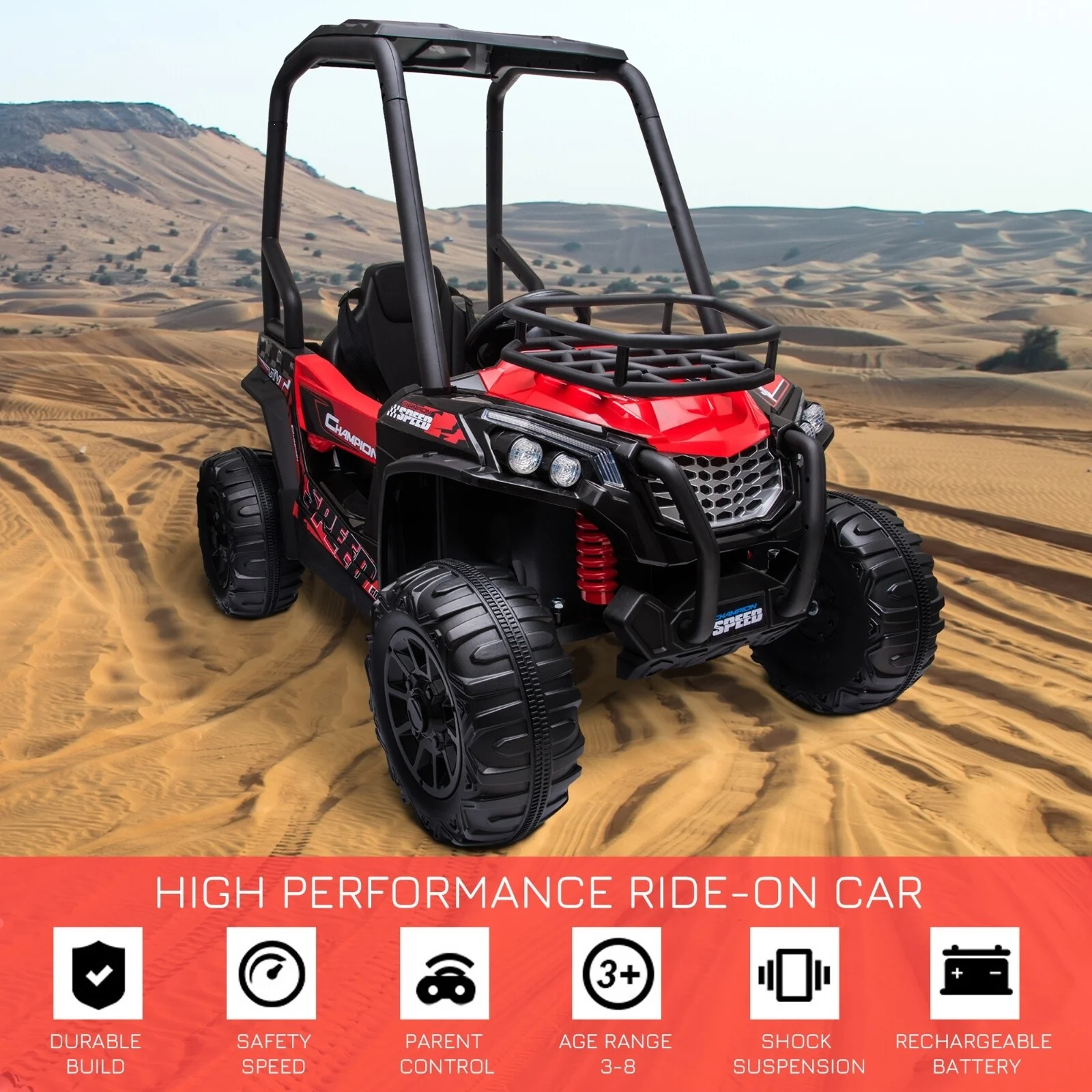 12V Dual Motor Kids Electric Ride-On UTV Toy Truck with Forward Gear Battery Powered - Image 4