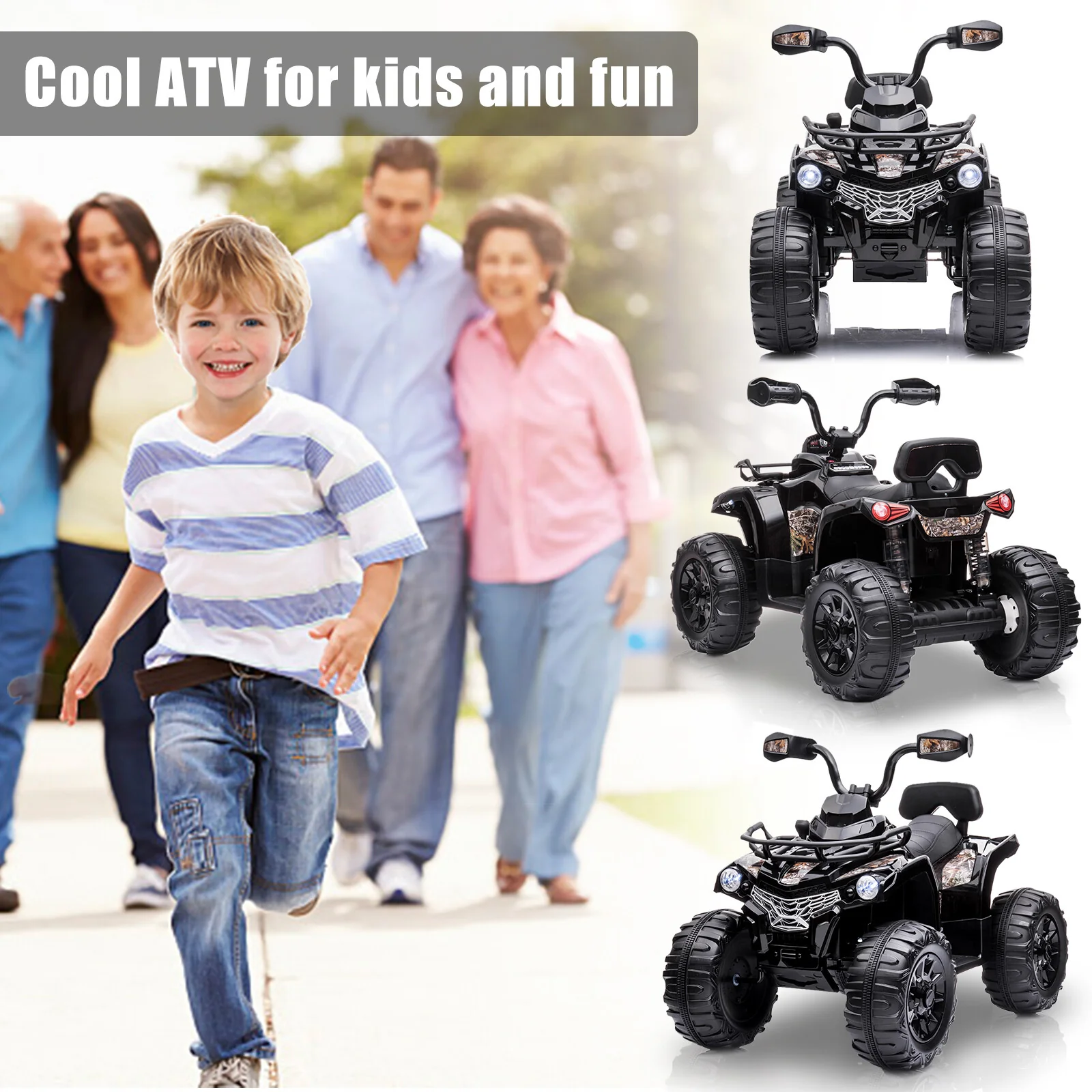 12V Electric 4-Wheel Battery-Powered Kids Ride-On ATV Quad Motorcycle Car - Image 17