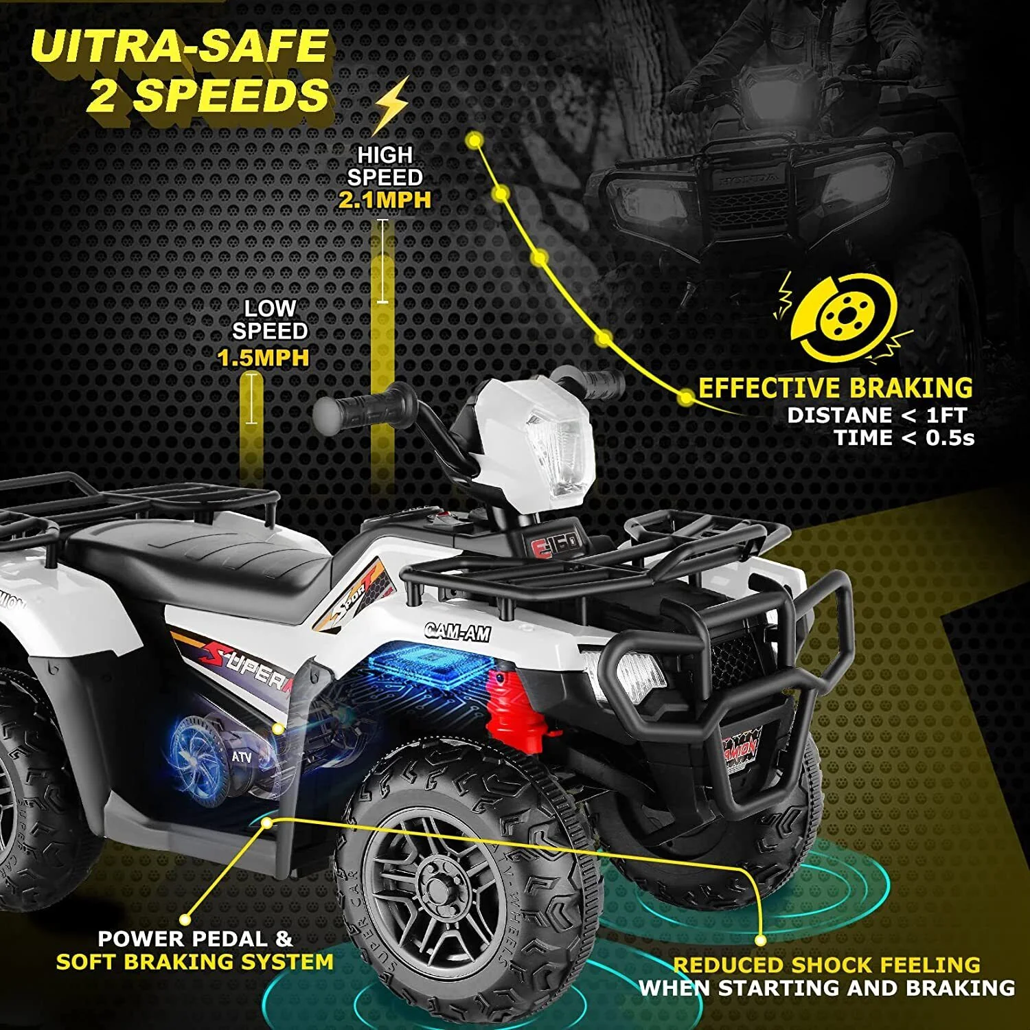 12V Electric ATV Toy Car for Kids with Soft Start and Powerful Battery - Image 53
