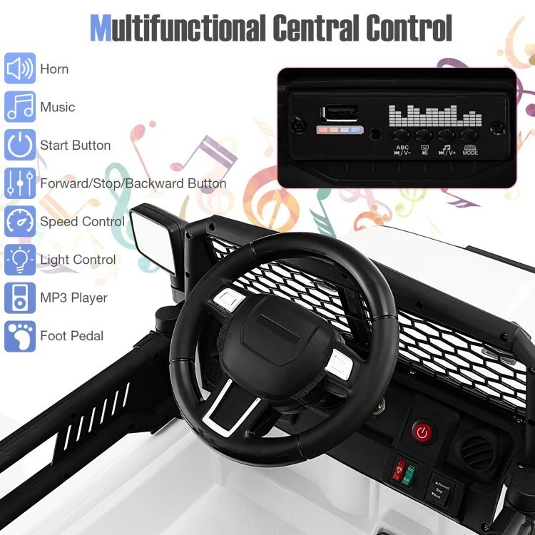12V Electric Ride-On Truck Car Toy for Kids with Seat Belt, Music, and Remote Control - Image 4