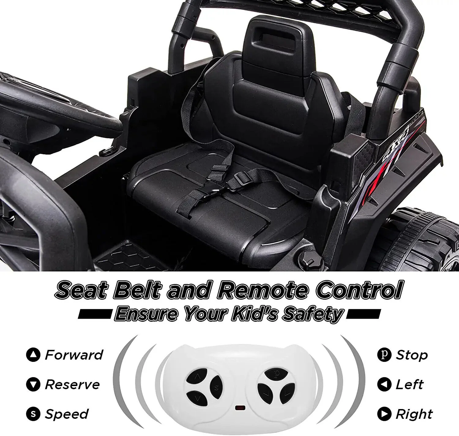 12V Electric Kids Truck Car with Remote Control, FM/LED Lights - Perfect Xmas Gift! - Image 6