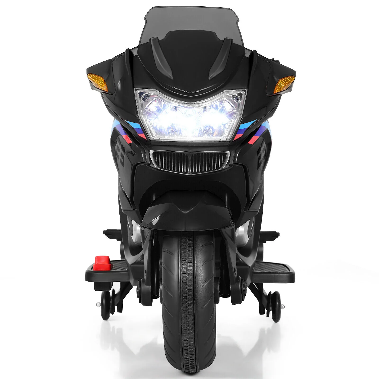 12V Electric Motor Bike for Kids with LED Lights - Black - Image 6