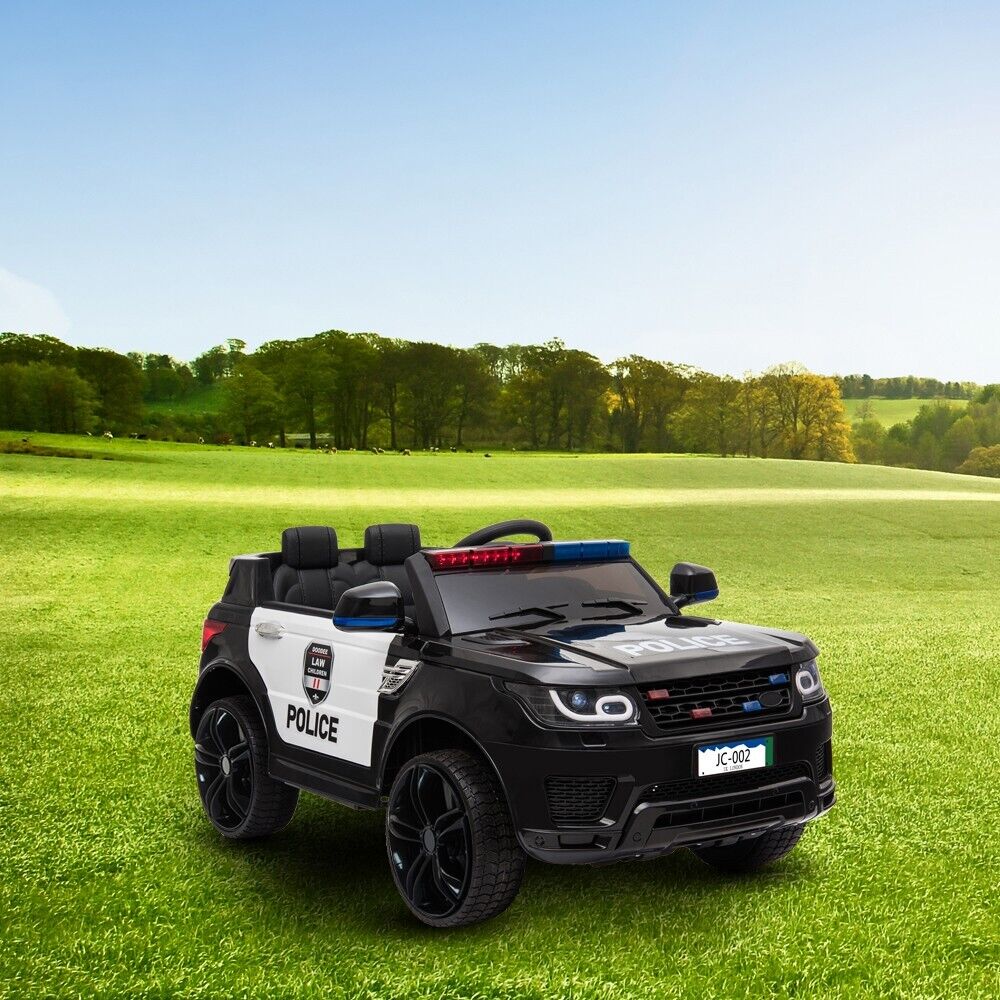 12V Electric Police Car Ride-On SUV for Kids with Remote Control - Black - Image 11