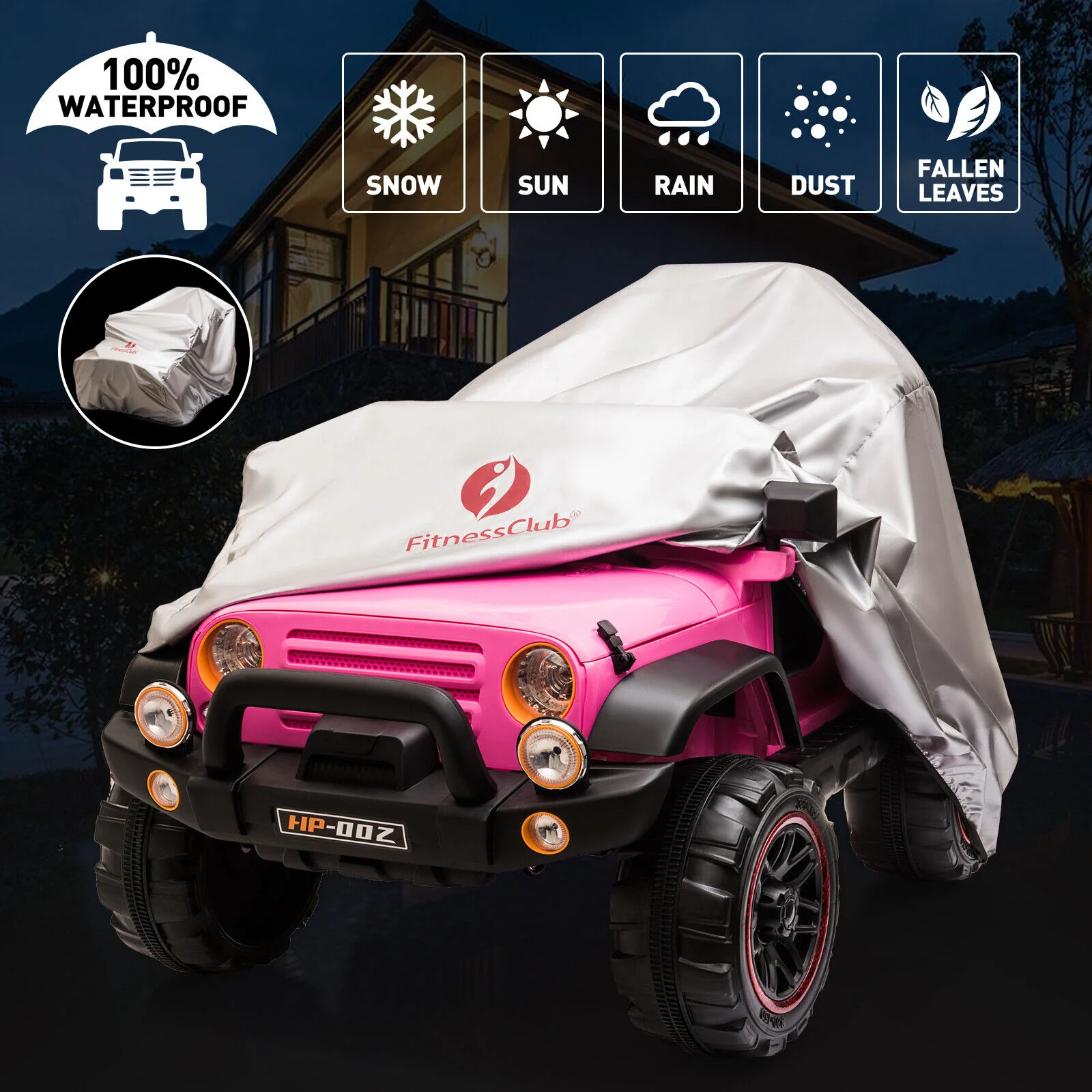12V Electric Ride-On Car for Kids with Remote Control, MP3 Player, LED Lights, and Cover - Image 2