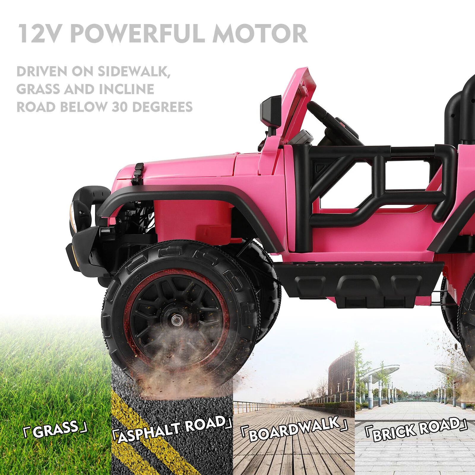 12V Electric Ride-On Car for Kids with Remote Control, MP3 Player, LED Lights, and Cover - Image 6