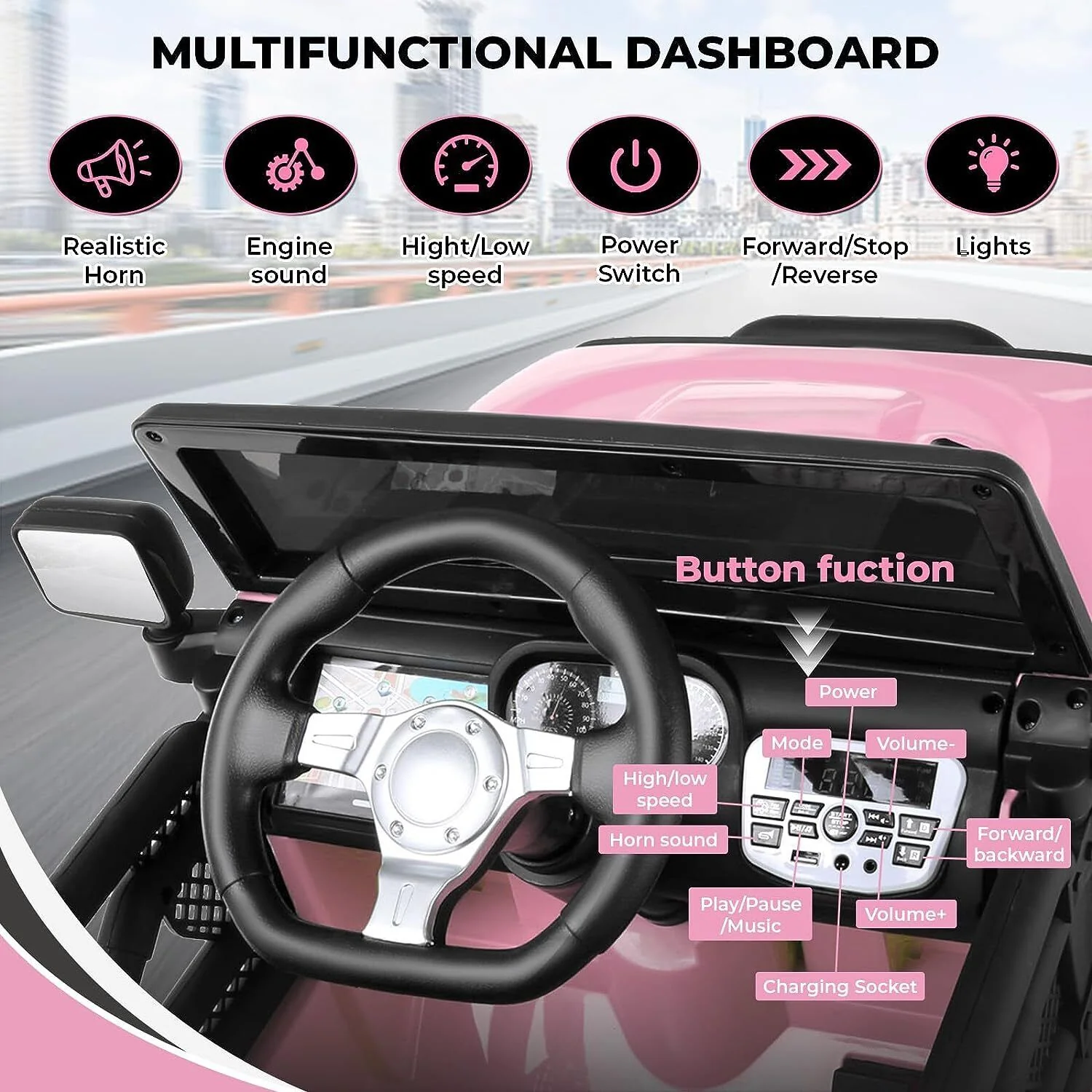 12V Electric Ride On Car for Kids with Spring Suspension & Remote Control - Image 15