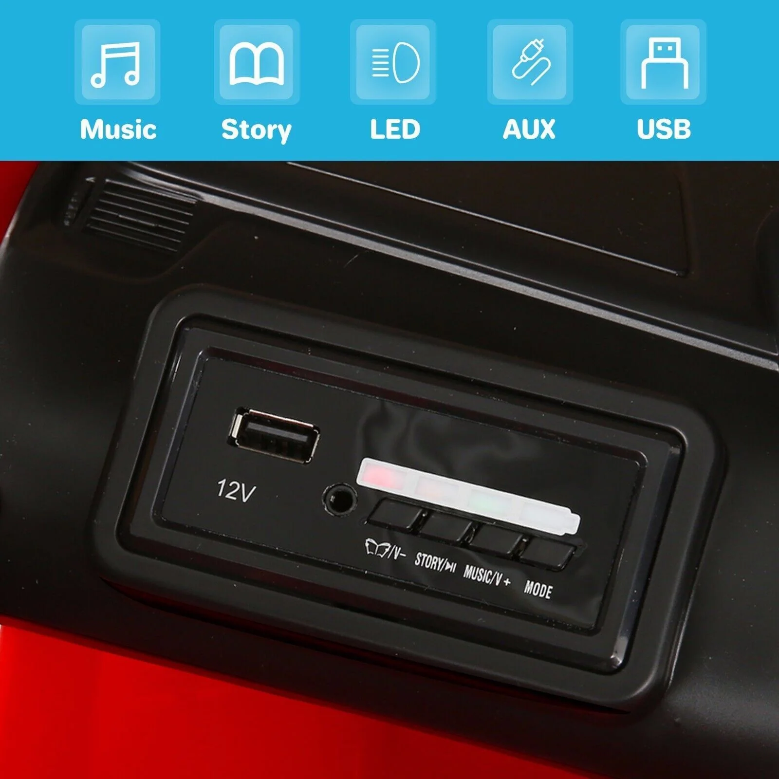 12V Electric Ride On Jeep Toy Car with USB, Bluetooth, and Remote Control for Kids - Image 78