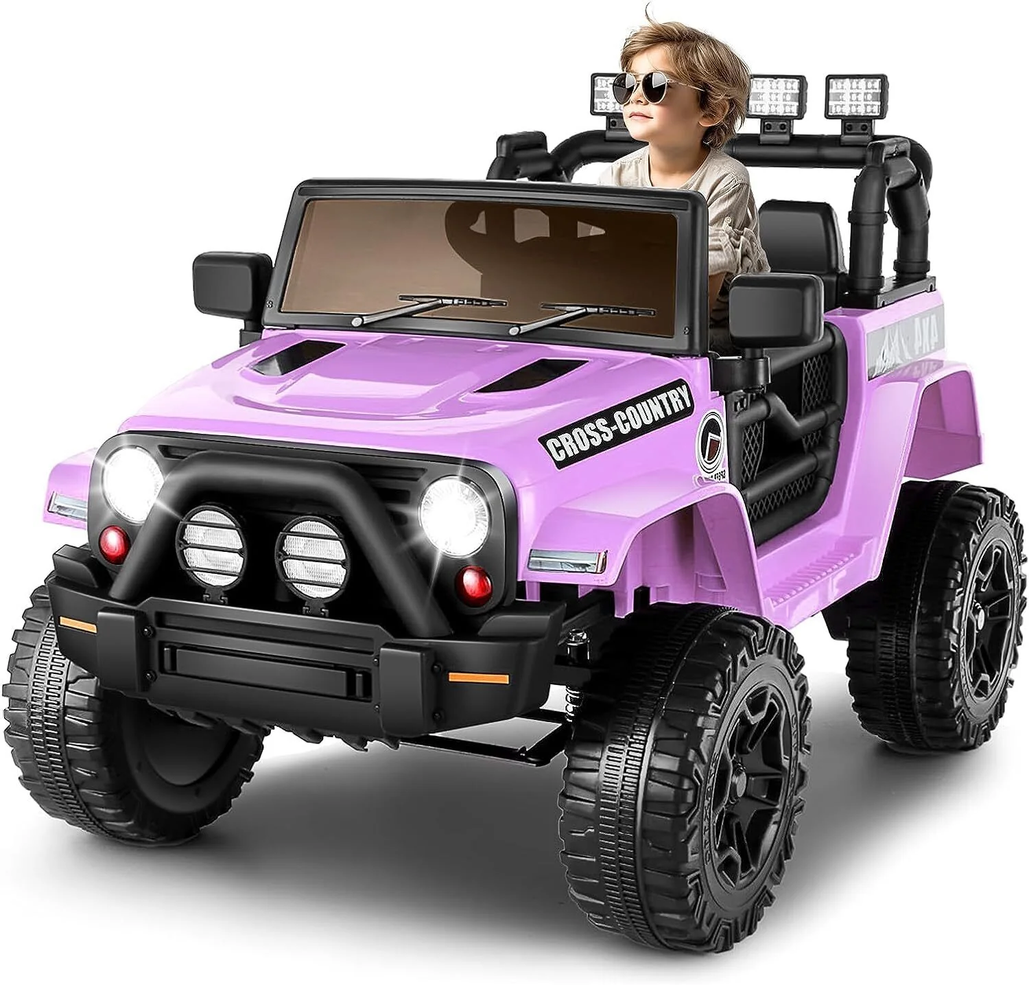 12V Electric Ride-On JEEP Truck for Kids with LED Lights and Remote Control - USB Compatible - Image 4