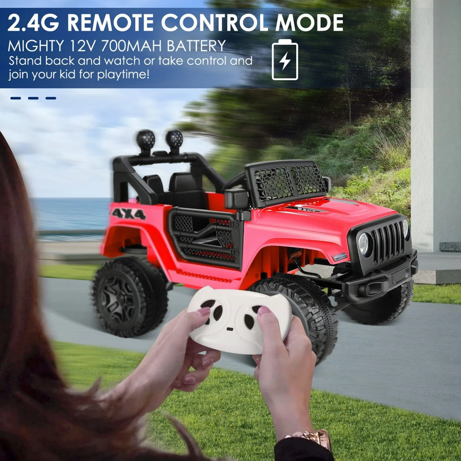 12V Electric Ride-On JEEP Truck for Kids with LED Lights and Remote Control - USB Compatible - Image 58