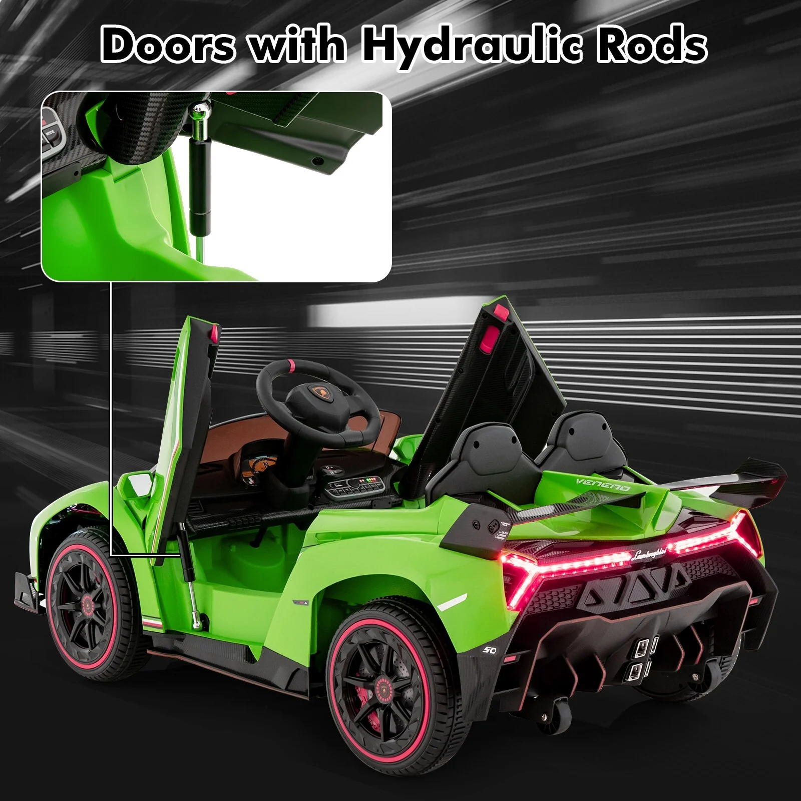 12V Green 4WD Kids Ride-On Sports Car Battery Powered with Power Adapter - Image 5