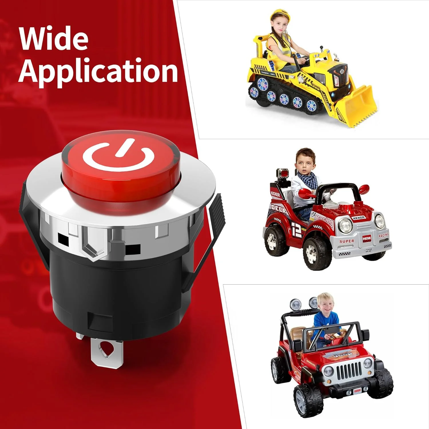 12V Key Start Power Switch Replacement Part for Kids Electric Ride-On Car - Image 6
