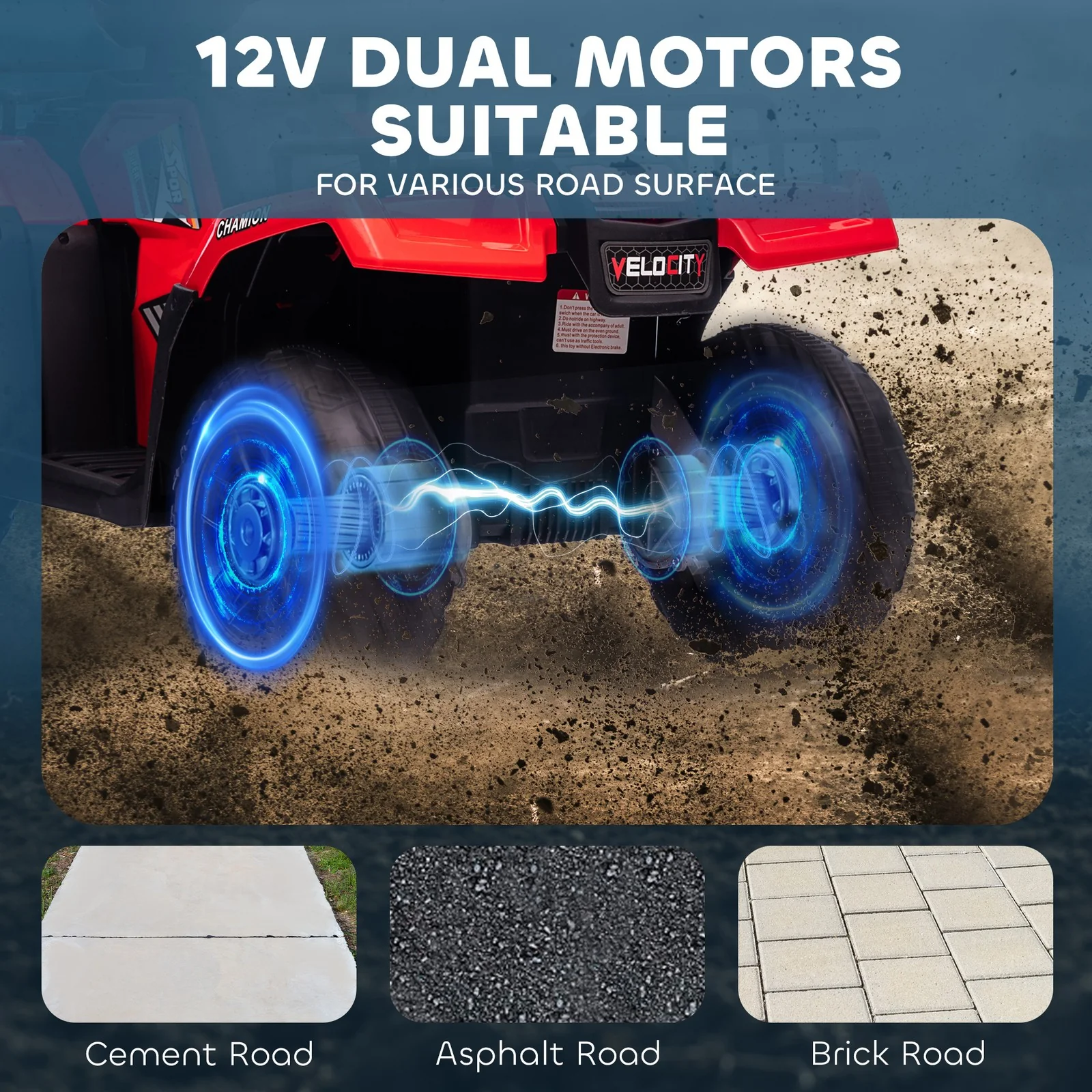 12V Battery-Powered Red Kids 4-Wheeler ATV for Ages 3-5 - Image 5