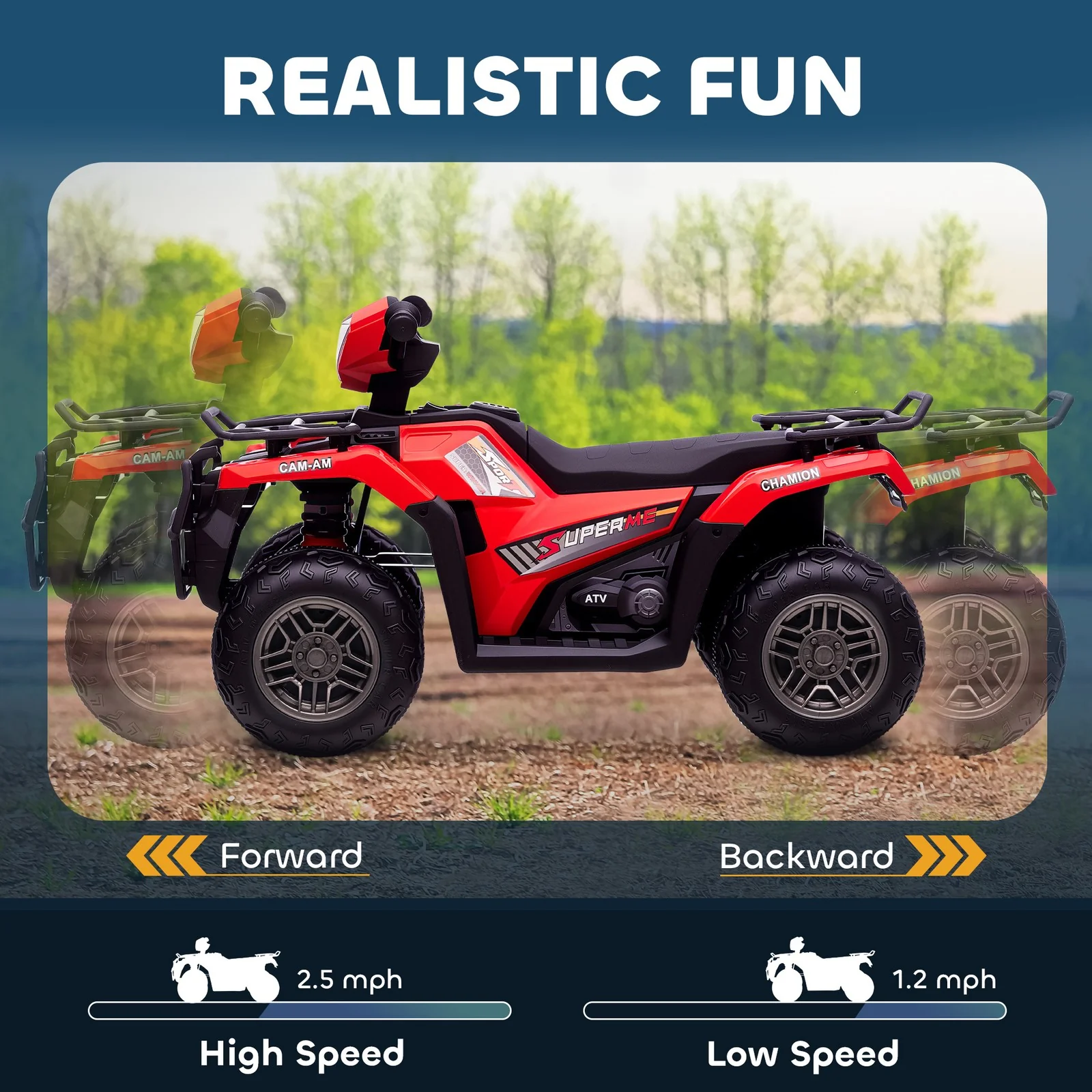 12V Battery-Powered Red Kids 4-Wheeler ATV for Ages 3-5 - Image 6