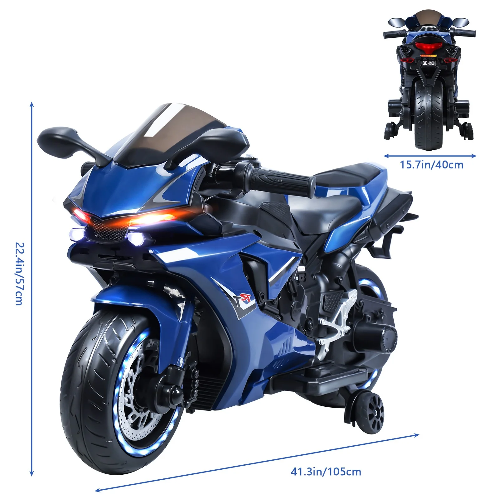 12V Kids Electric Ride-On Dirt Bike Motorcycle with LED Lights 9mph - Image 2