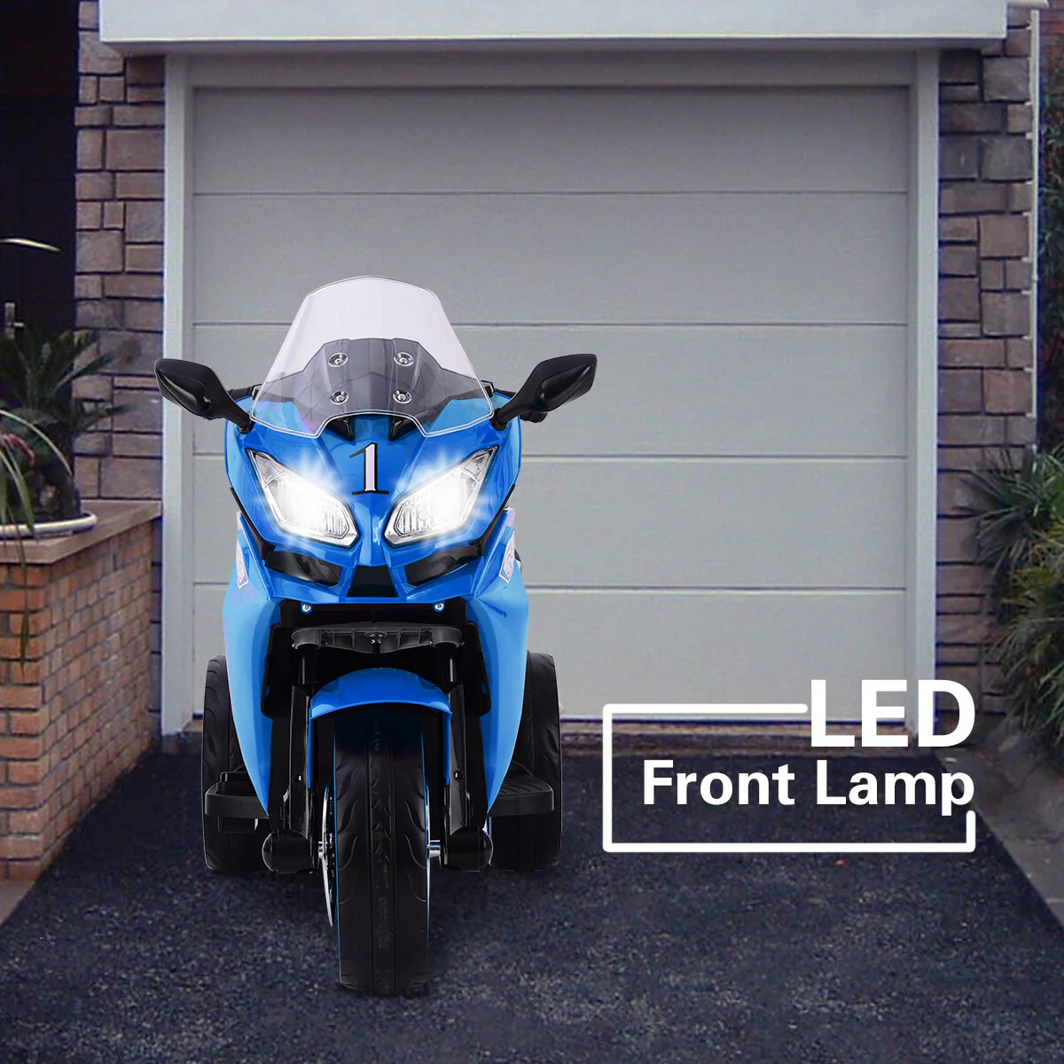 12V Electric Ride-On Motorcycle for Kids with Three Lighting Wheels - Image 4