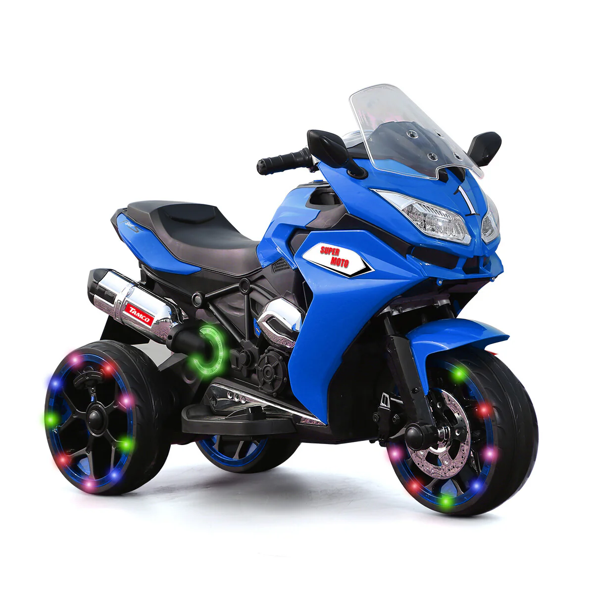 12V Kids Electric Ride-On Motorcycle with Three Lighting Wheels