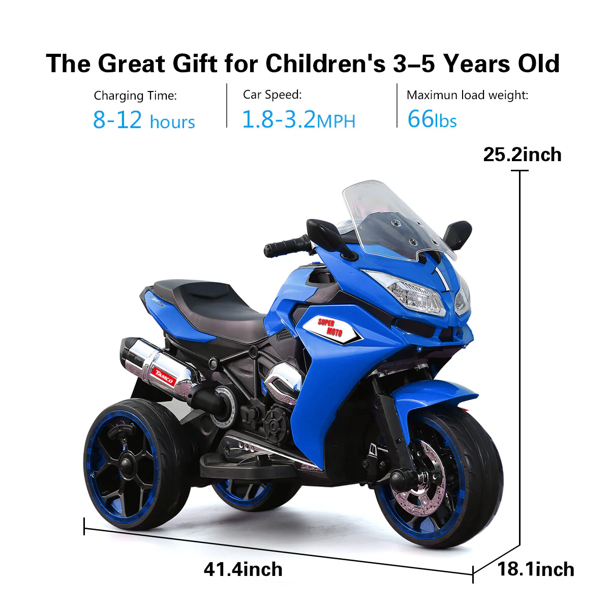 12V Kids Electric Ride-On Motorcycle with Three Lighting Wheels - Image 5