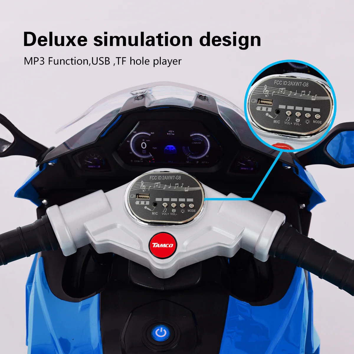 12V Kids Electric Ride-On Motorcycle with Three Lighting Wheels - Image 6