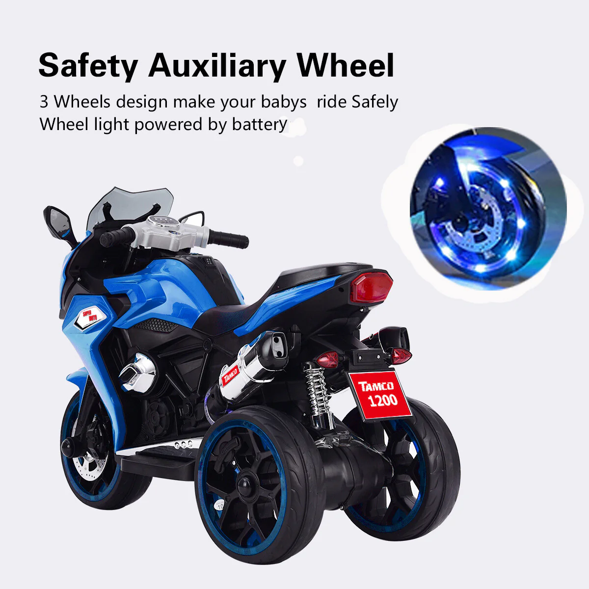 12V Kids Electric Ride-On Motorcycle with Three Lighting Wheels - Image 7