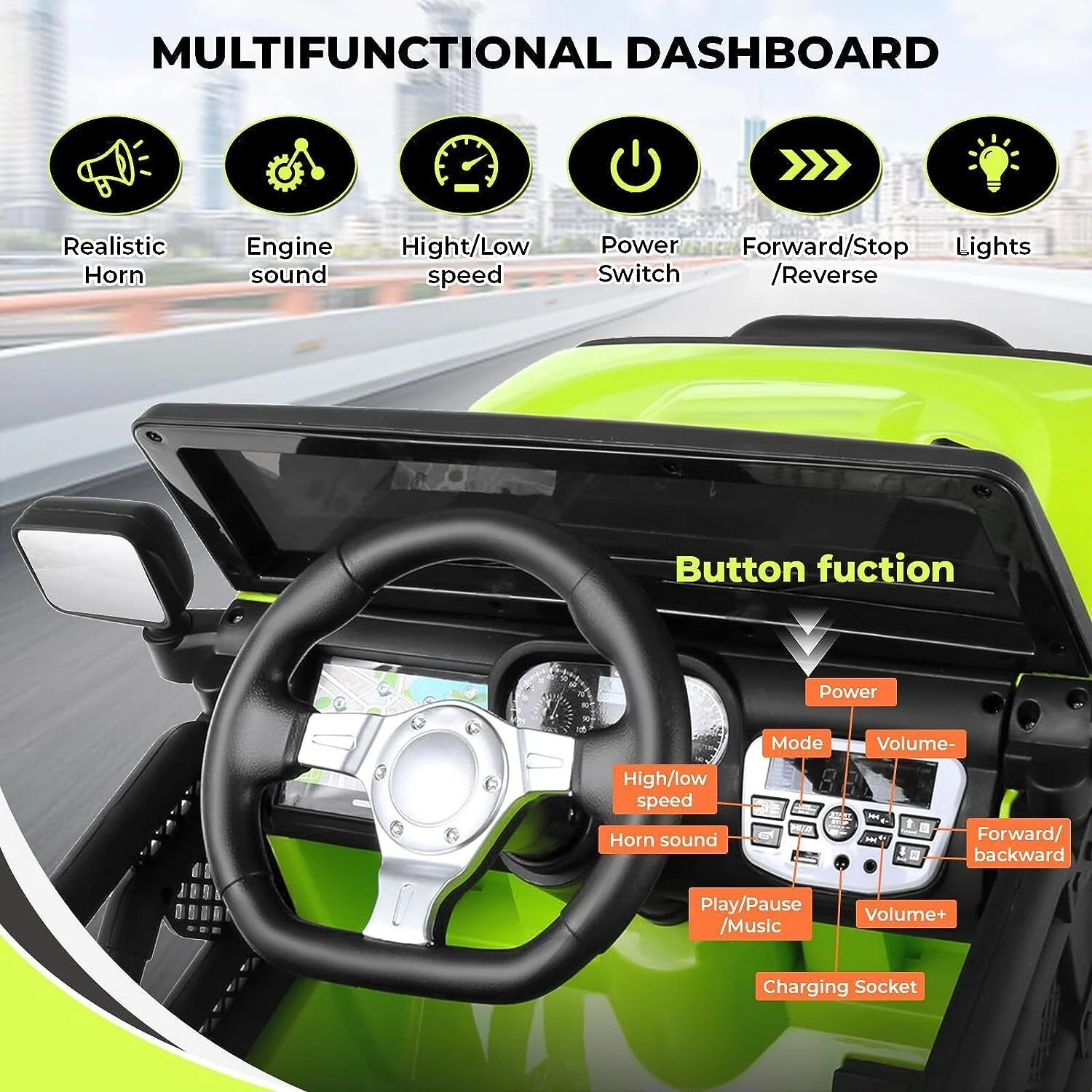 12V Kids Electric Ride On Jeep with Remote Control, 3 Speeds, and LED Lights - Brand New - Image 24