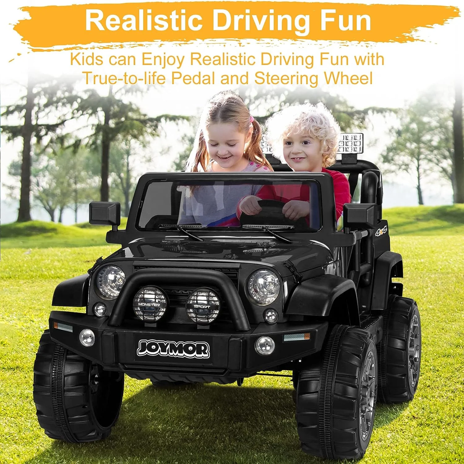 12V Kids Electric Ride-On Truck with Remote Control and Lights - Image 3