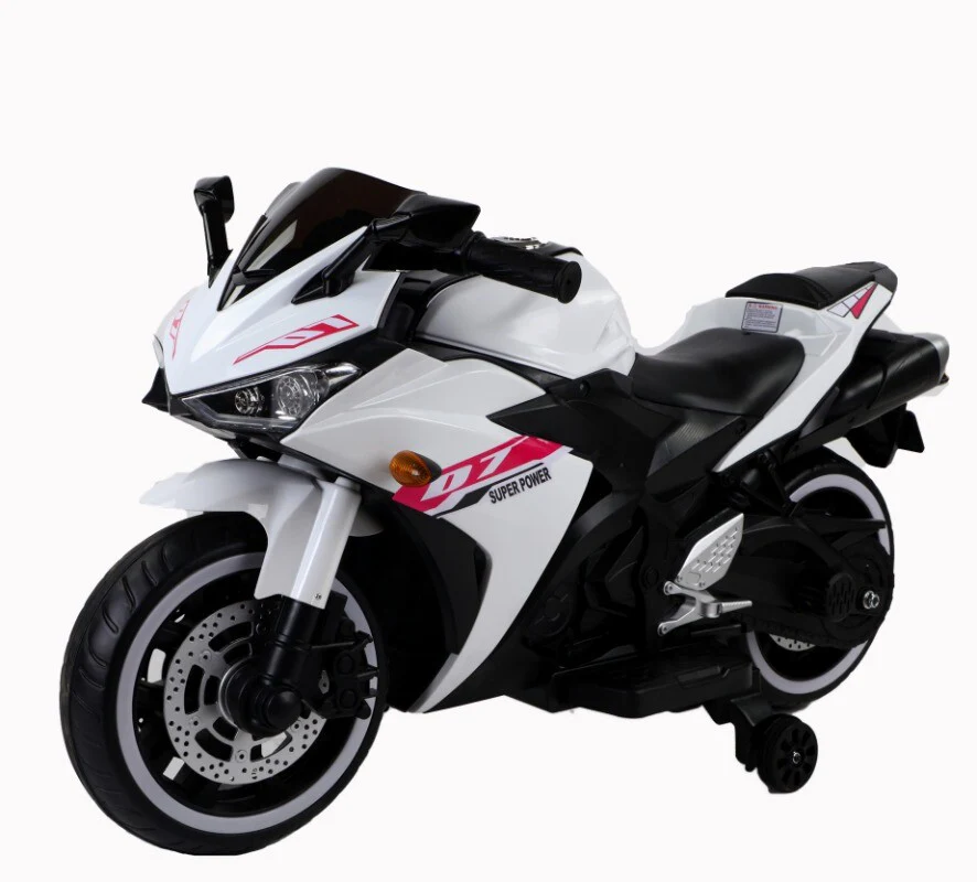 12V Kids Ride-On Motorcycle Toy with Training Wheels and Music, 1.8-3.2 mph for Ages 3-6 - Image 6