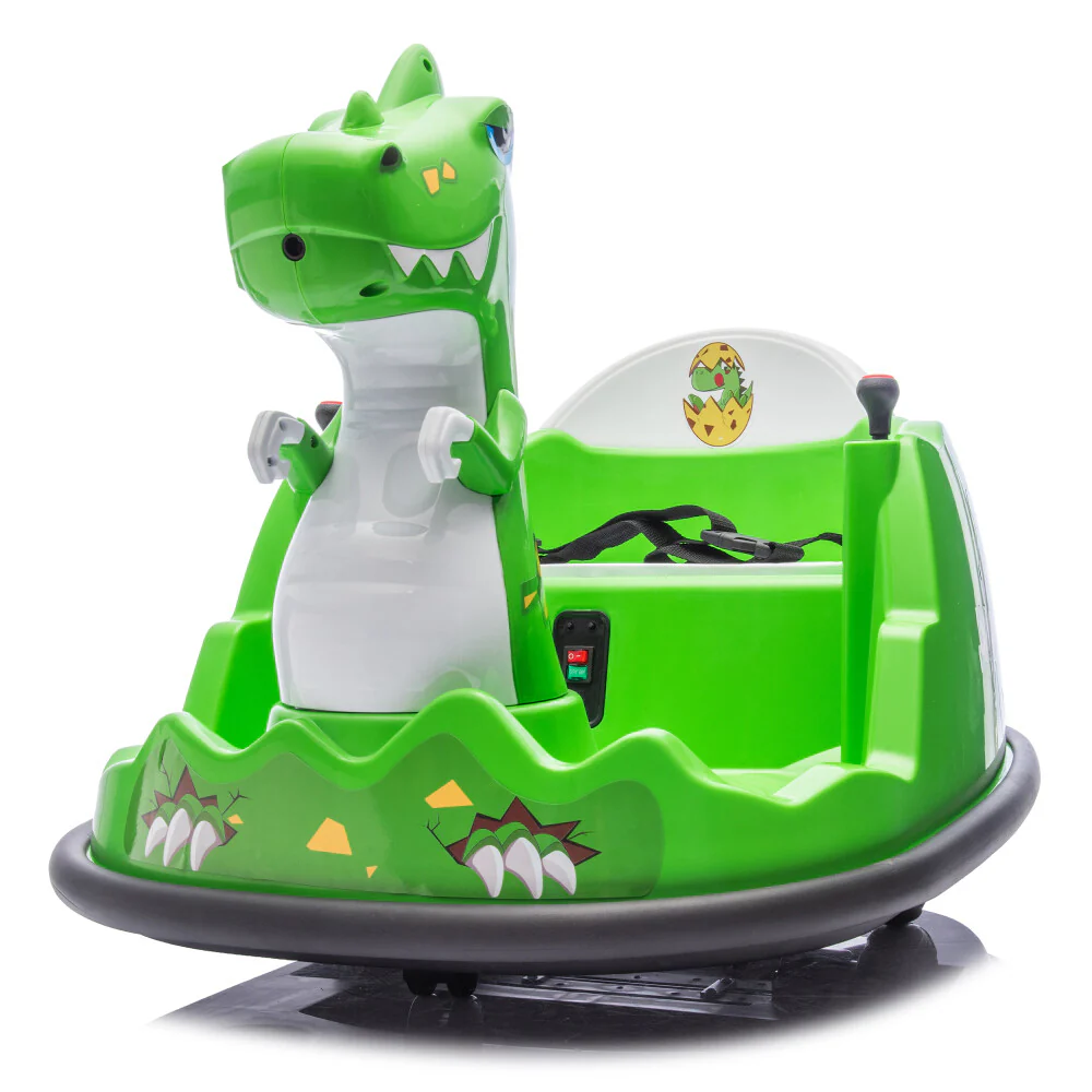 12V Kids Ride-On Bumper Car with Parental Control Dinosaur Shape and Element Design - Image 7