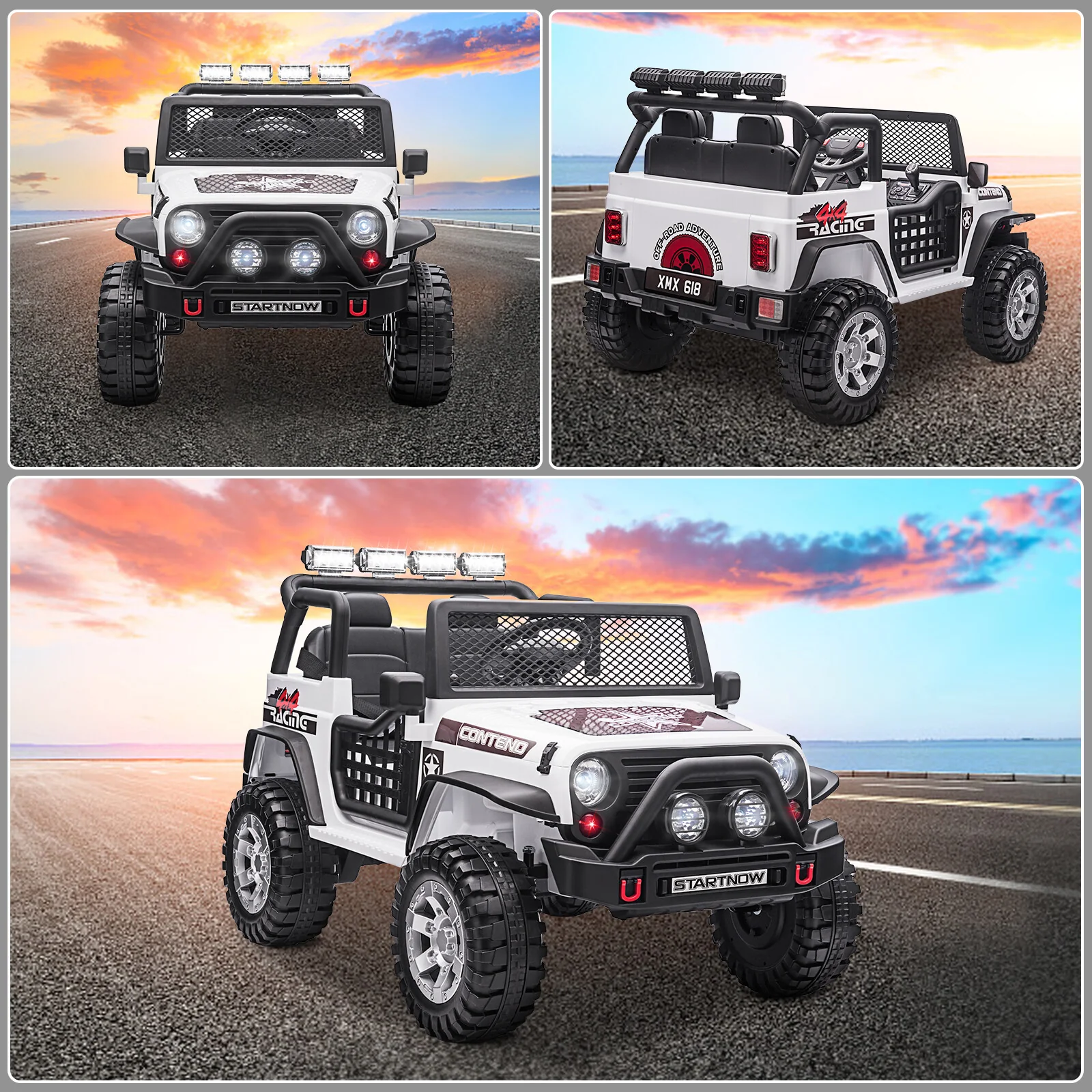 12V Kids 2-Seater Electric Ride-On Jeep Truck with MP3, LED Lights, and Remote Control - Image 6