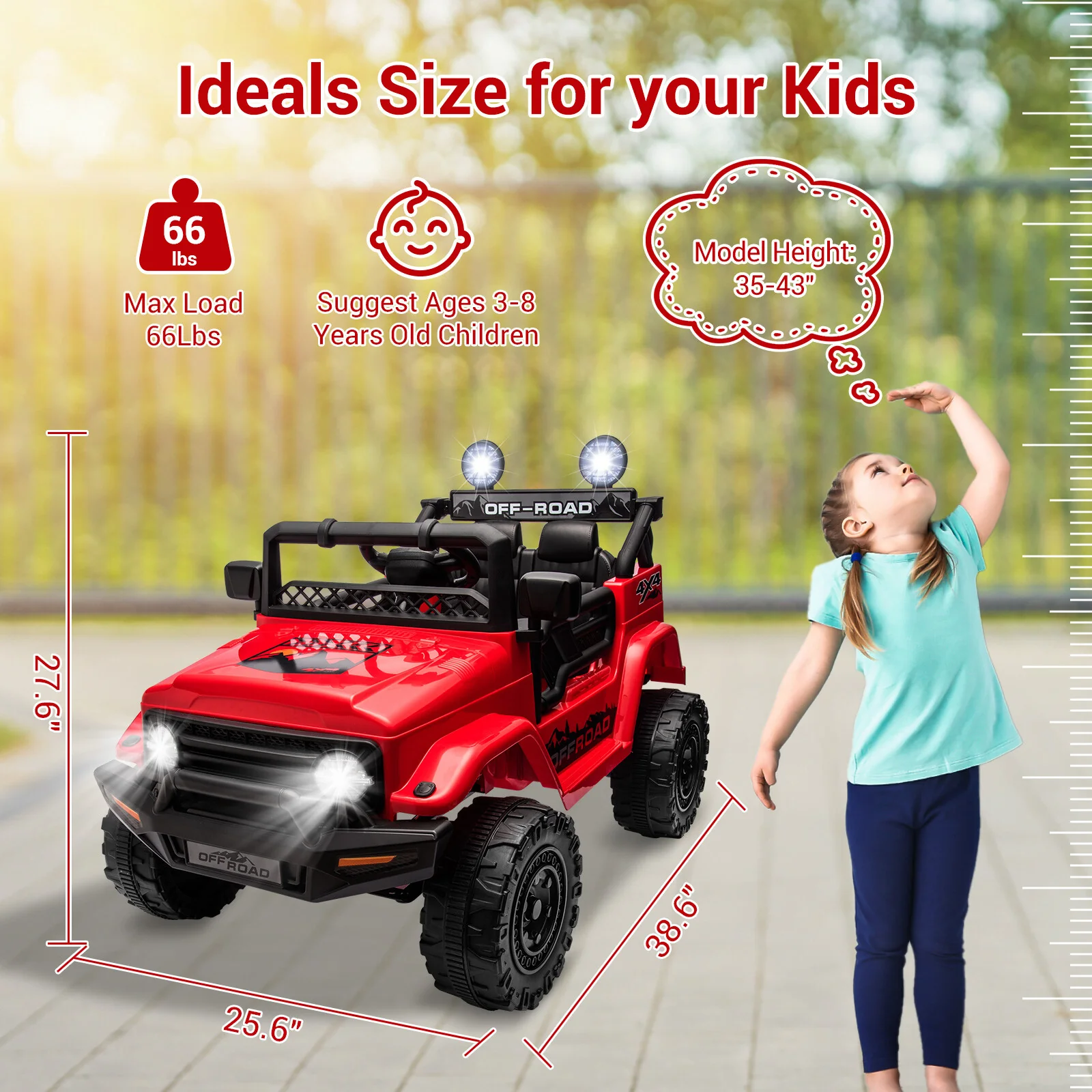 12V Kids 2-Seater Electric Ride-On Jeep Truck with Remote Control - Image 6