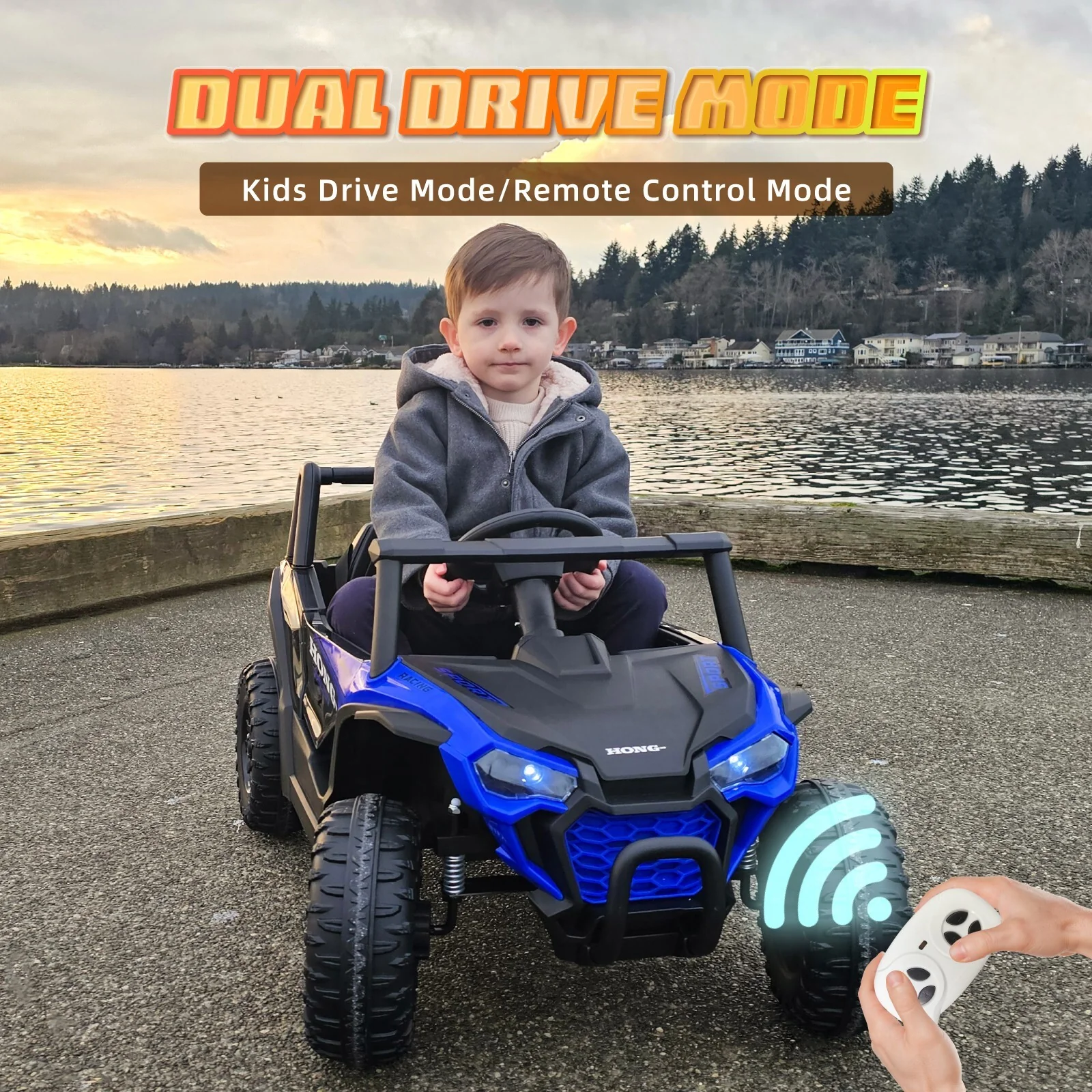 12V Electric Kids Ride-On UTV Car with Battery Power and Remote Control, Low and High Speed Settings - Image 2