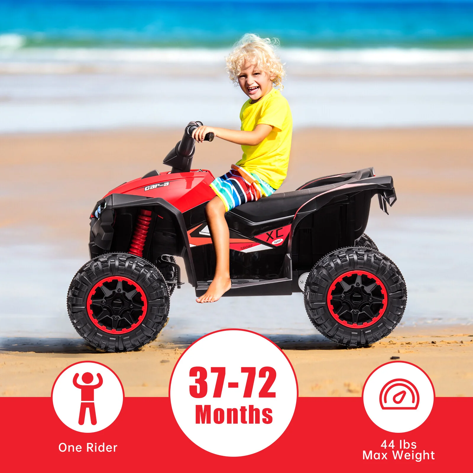 12V Kids Electric Ride-On ATV Car with Remote Control, LED Lights, Music, and 2-Speed Settings - Image 8