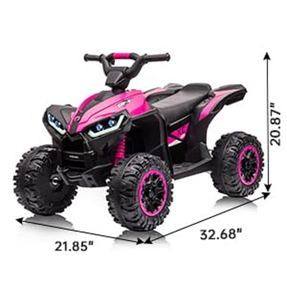 12V Kids Electric Ride-On ATV Car with Remote Control, LED Lights, Music, and 2-Speed Settings - Image 9